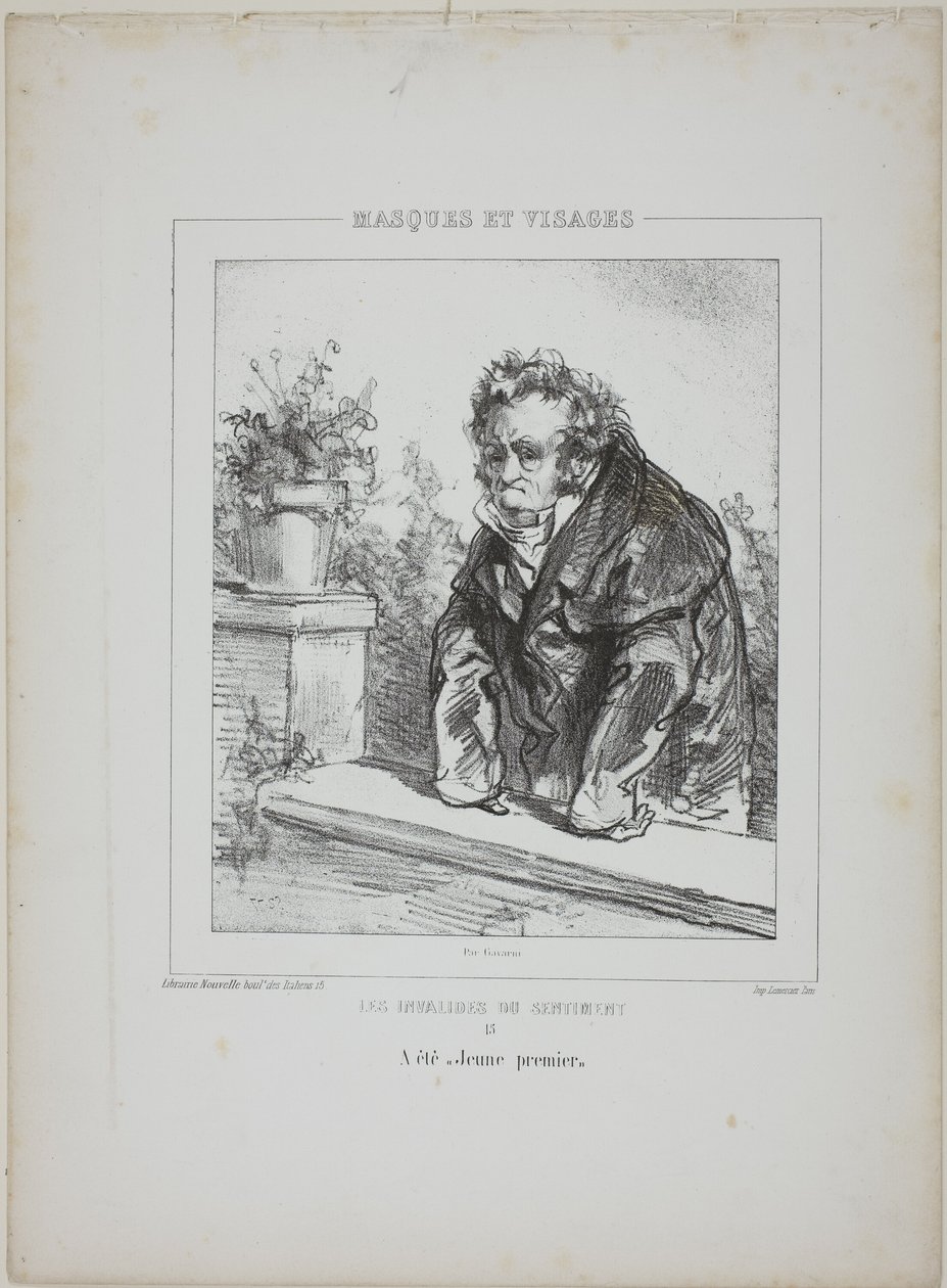 Les Invalides du Sentiment (The Invalids of Sentiment): Var en "ung hovedrolleindehaver". af Paul Gavarni