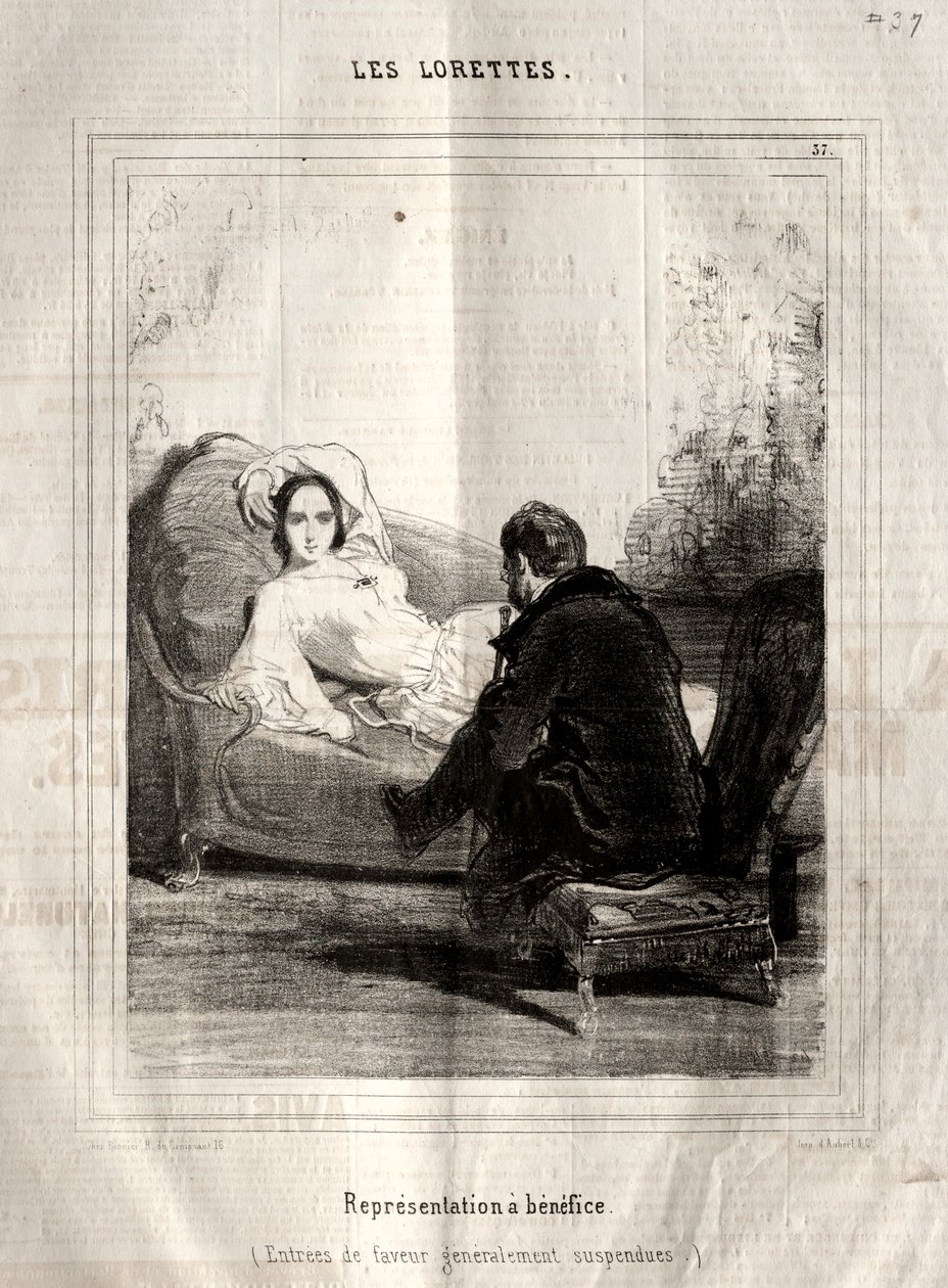 The Lorettes, 1842. af Paul Gavarni