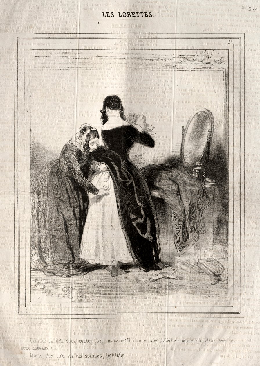 The Lorettes, 1842. af Paul Gavarni