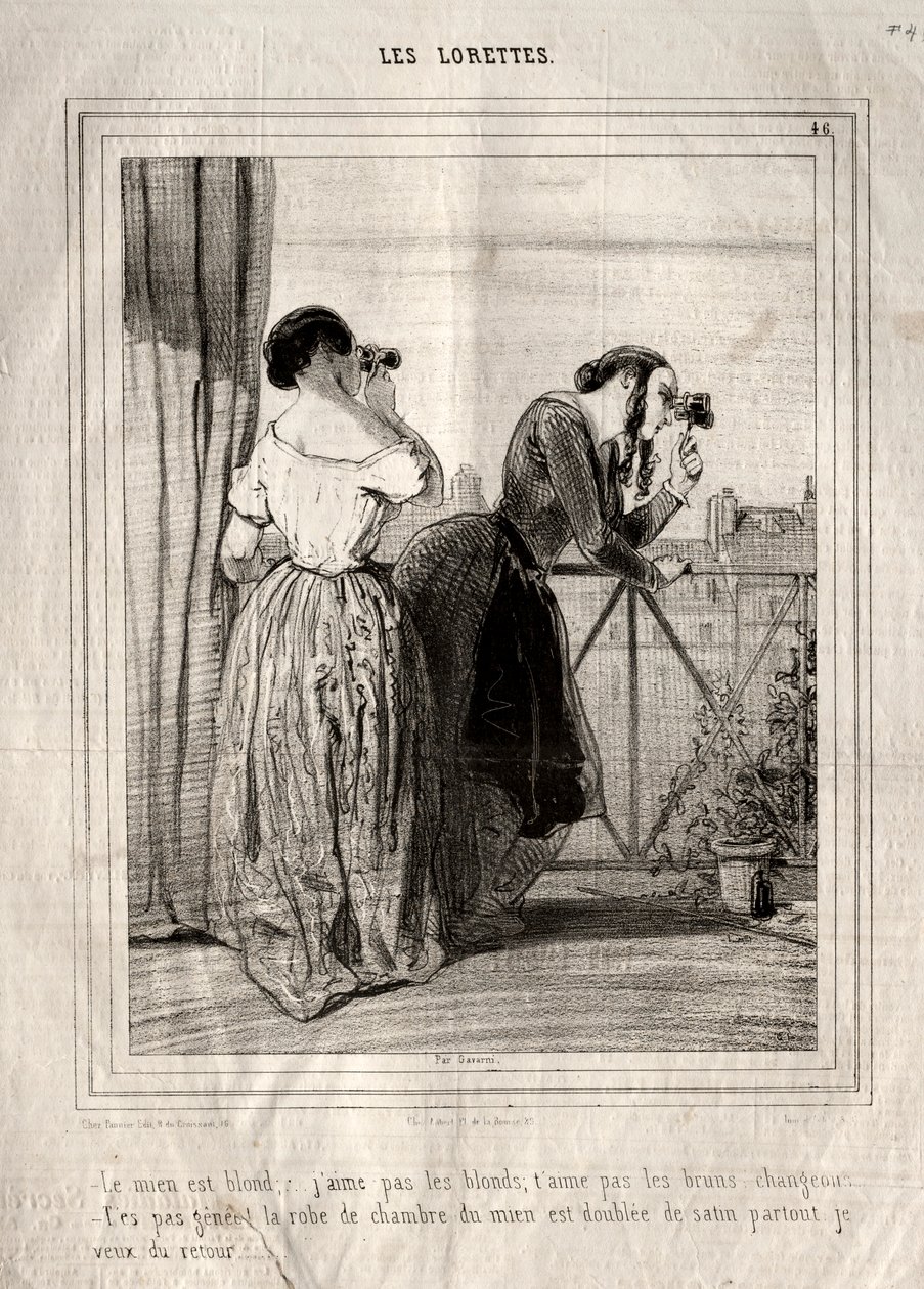 The Lorettes, 1842. af Paul Gavarni