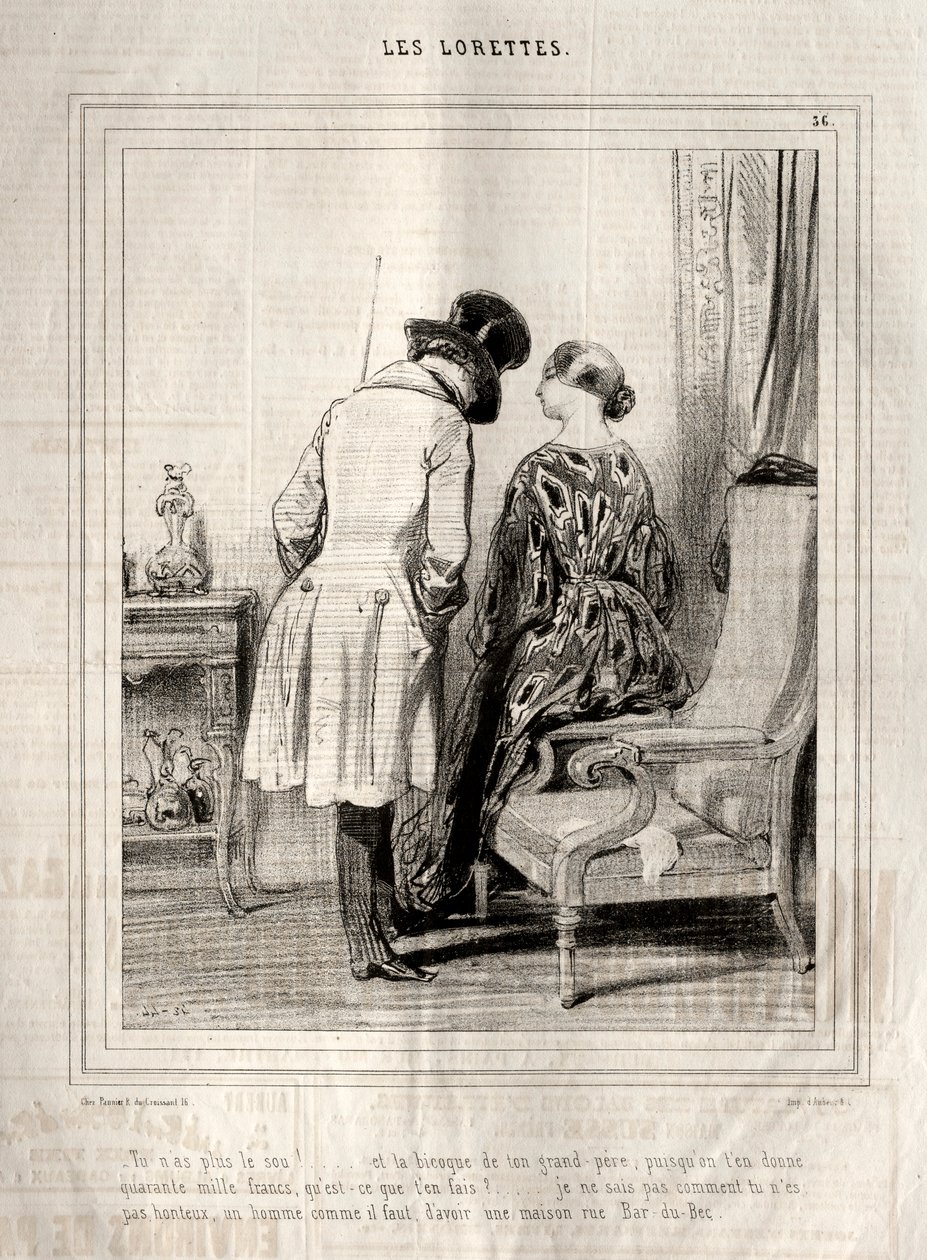The Lorettes, 1842. af Paul Gavarni