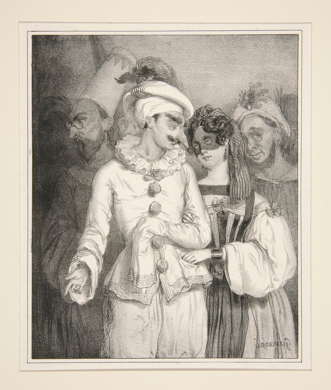 MASCARADE, efter et akvarel, der tilhører forfatteren. af Paul Gavarni
