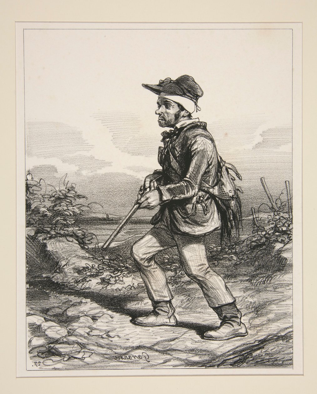 Hr. Gontard, / (fra Clos-Gorju), / Stor ejer, stemmeberettiget, / på jagt efter l af Paul Gavarni