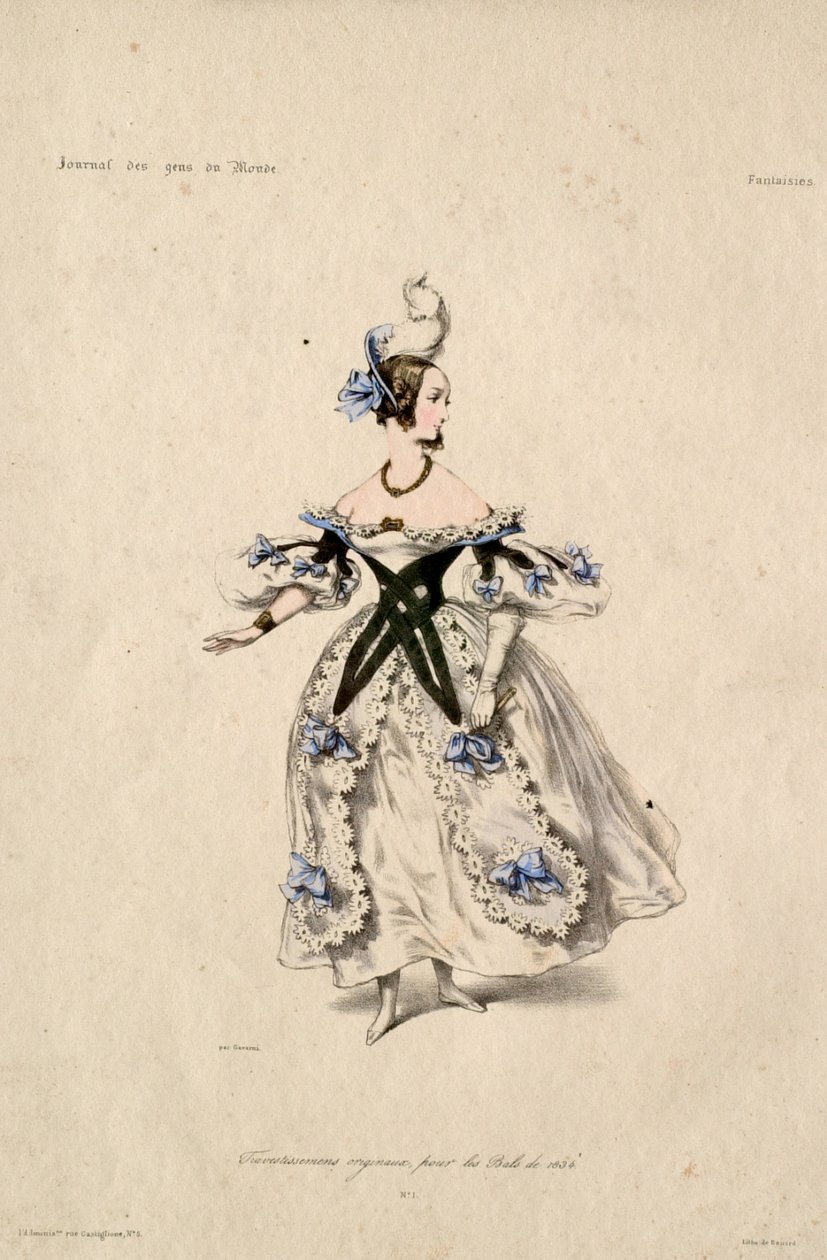 Originale udklædningskostumer til ballerne i 1834 af Paul Gavarni