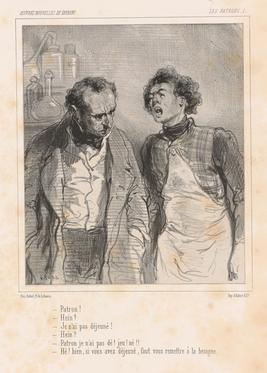 Chef! - Hvad? - Jeg har ikke fået morgenmad! - Hvad?... af Paul Gavarni