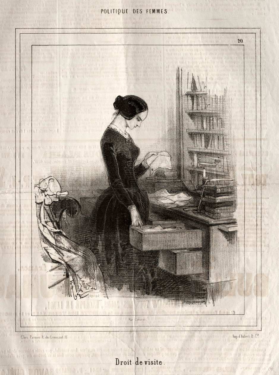 Kvindepolitik: Besøgsret, 1843. af Paul Gavarni