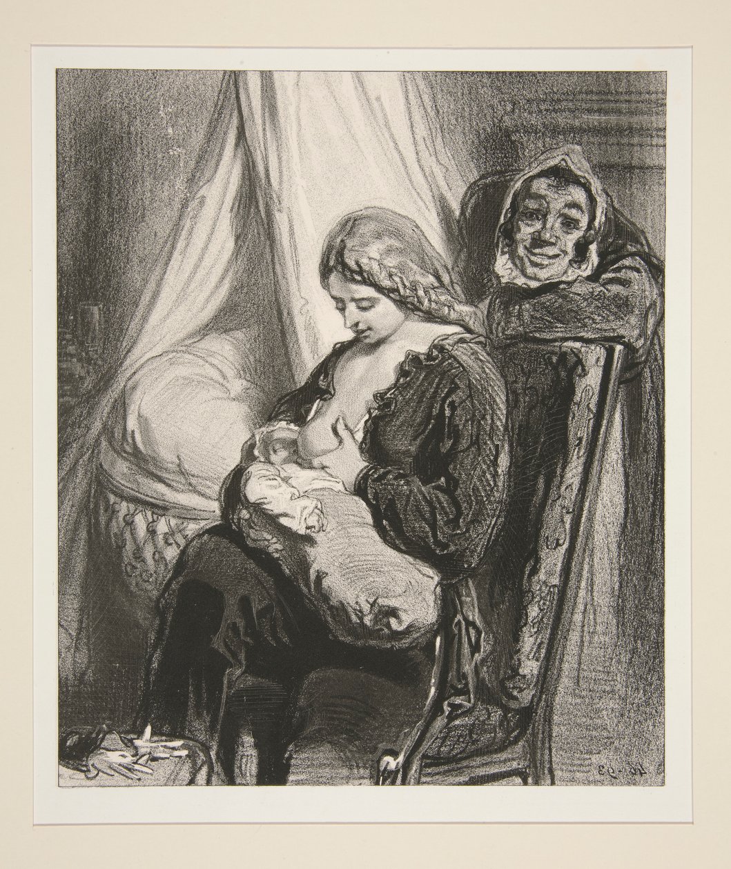 Scene fra langstrandmandens privatliv. af Paul Gavarni
