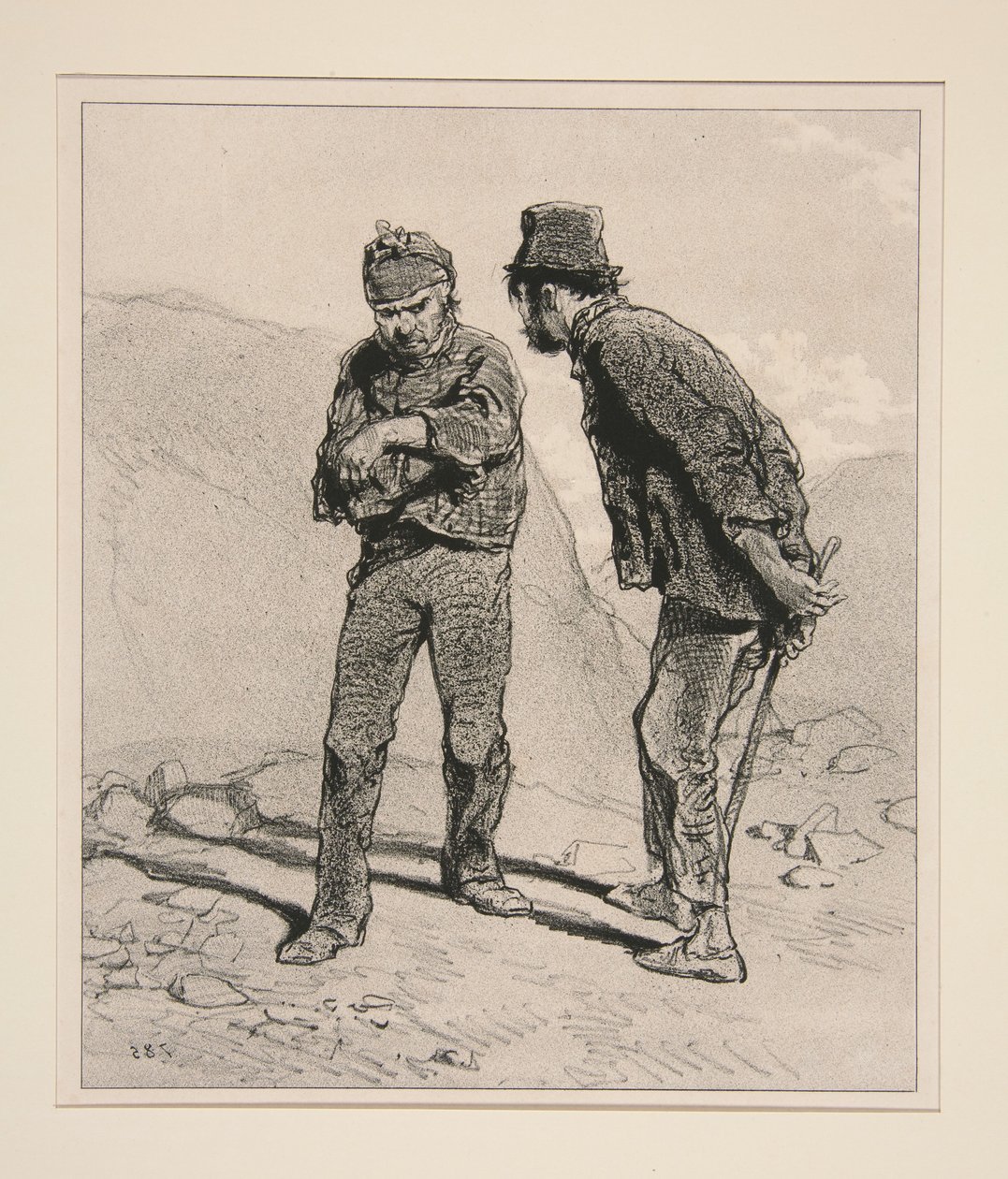 Hvis du ikke holder næbbet, Adolphe, får vi et opgør. af Paul Gavarni
