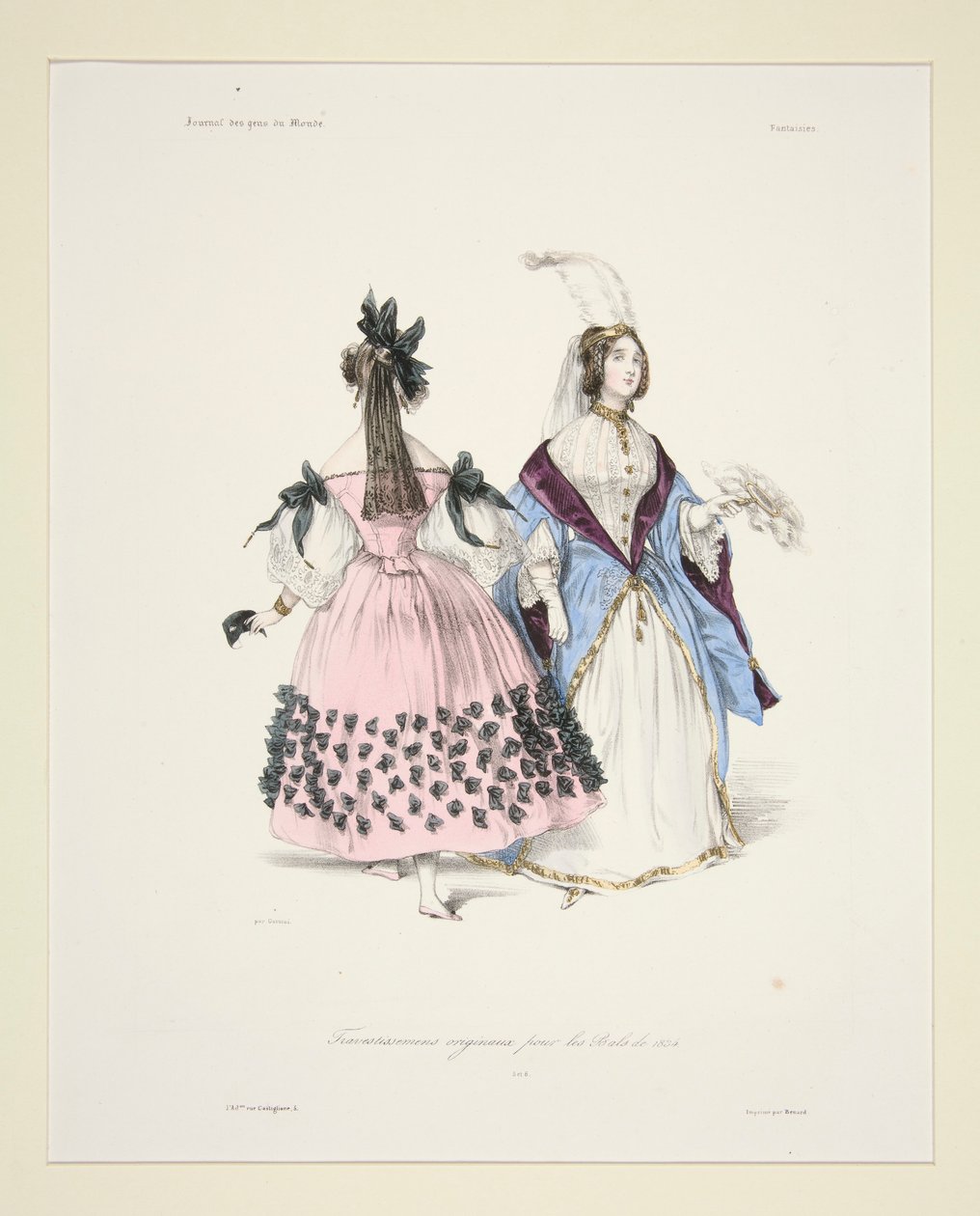 ORIGINAL TRAVESTISSEMENS (sic) til bolde fra 1834. 5 og 6. af Paul Gavarni