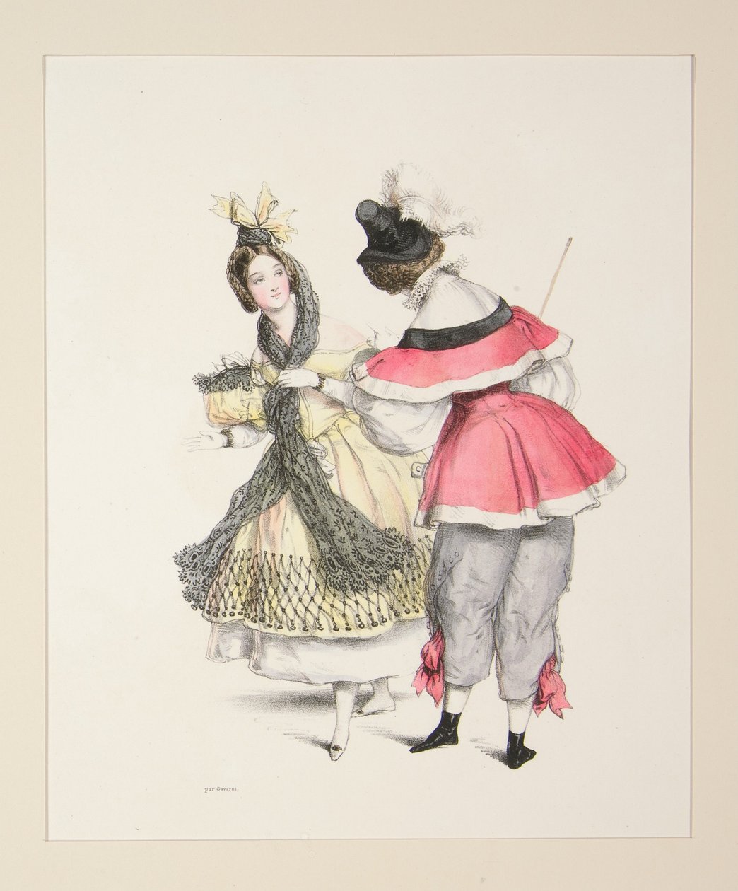ORIGINALE UDKLÆDNINGER til balerne i 1834. Nr. 3 og 4. af Paul Gavarni
