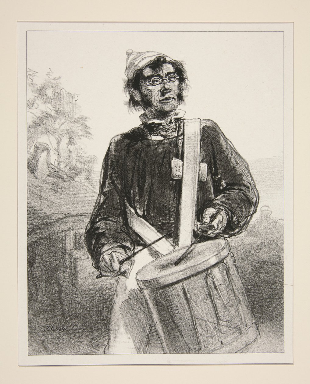 Landsbytromme. af Paul Gavarni