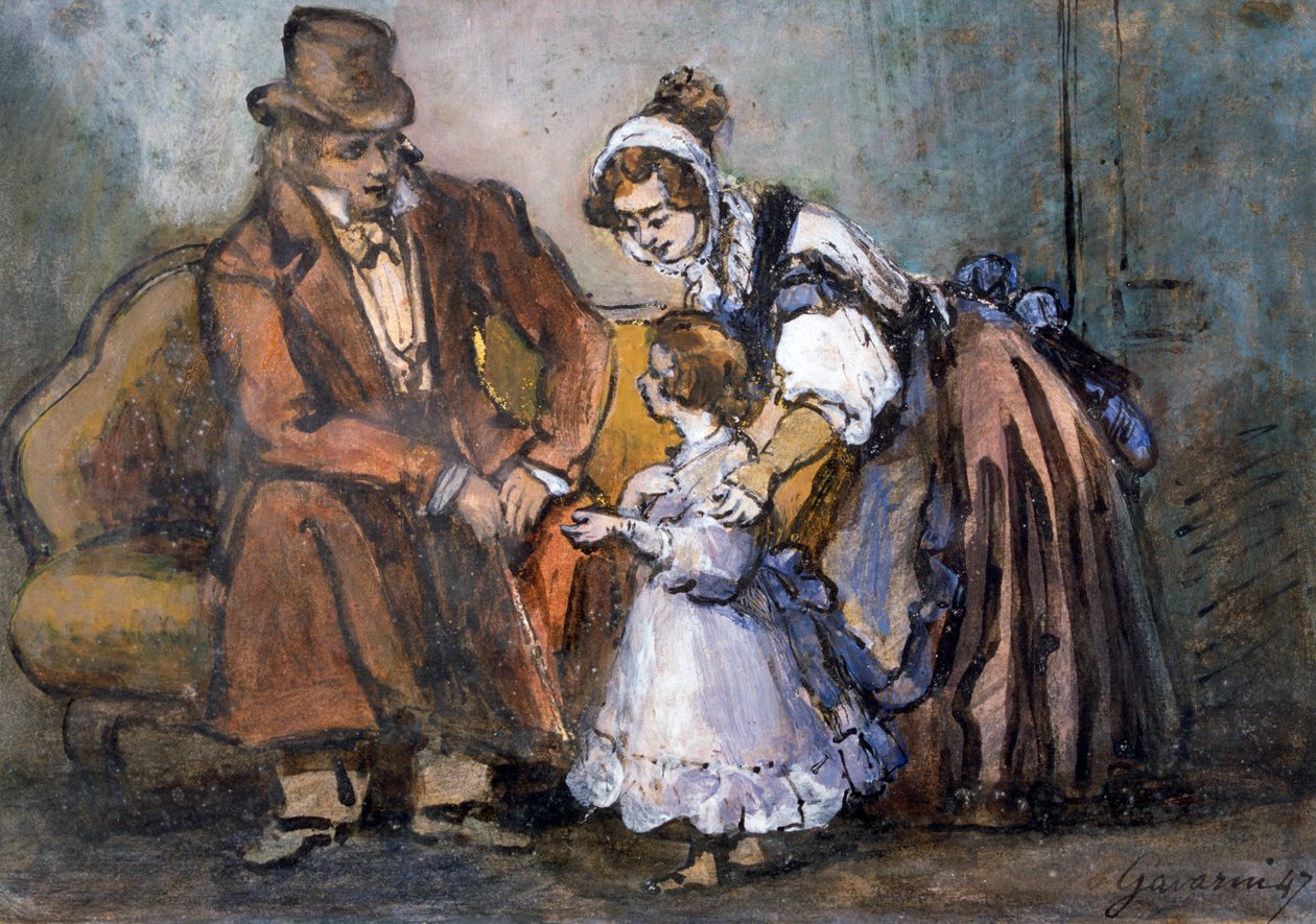 Den lykkelige familie, 1847 af Paul Gavarni