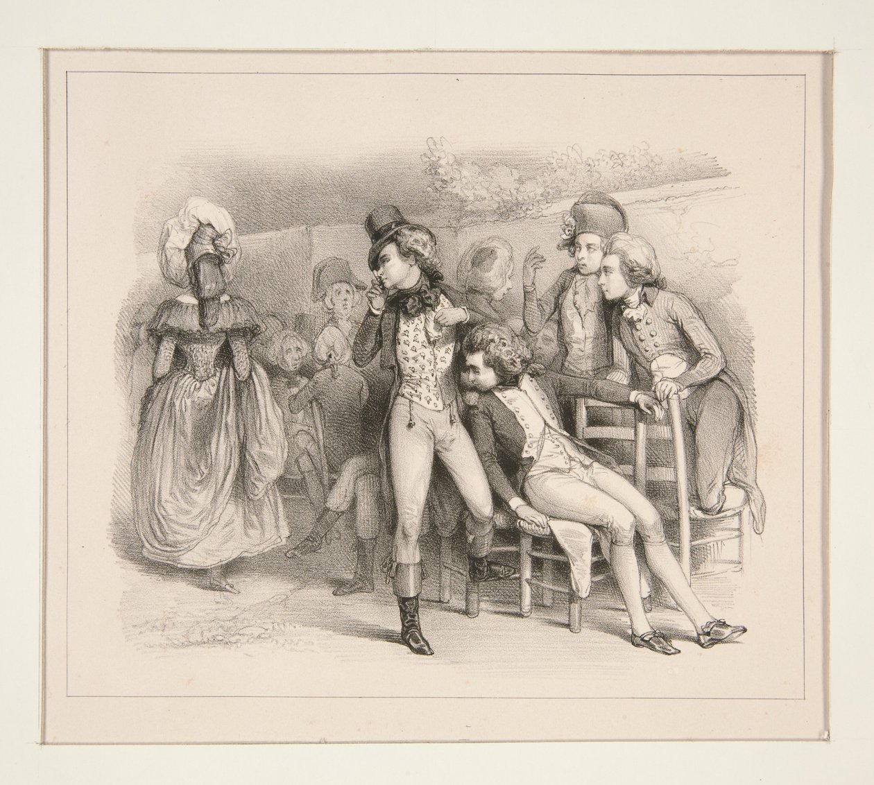 EN SMUK KVINDE I 1790 af Paul Gavarni