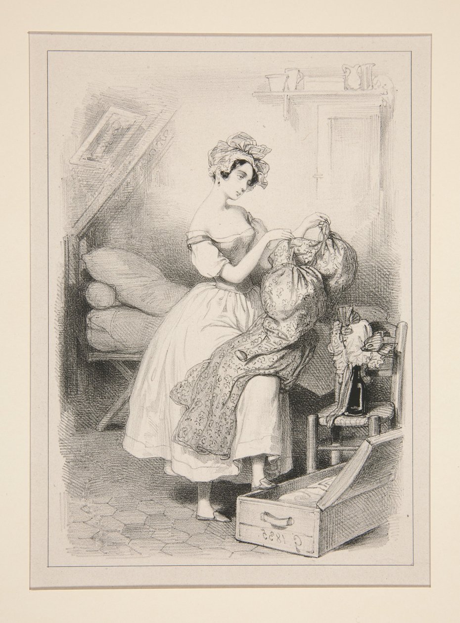 En mansardlejlighed var hendes palads... (An Attic Was Her Palace...) af Paul Gavarni