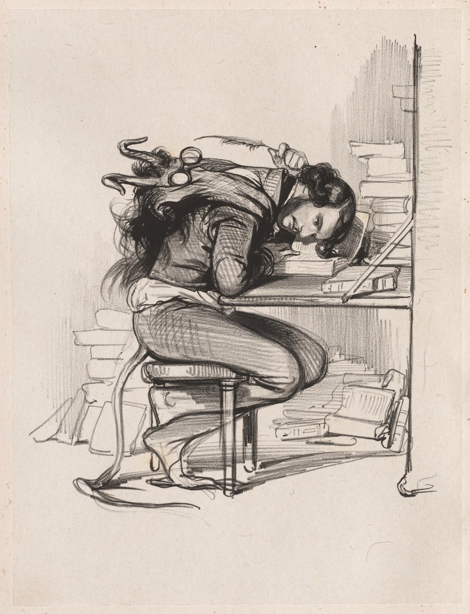 Emile Forgues Old Nick, ca. 1835-1840. af Paul Gavarni