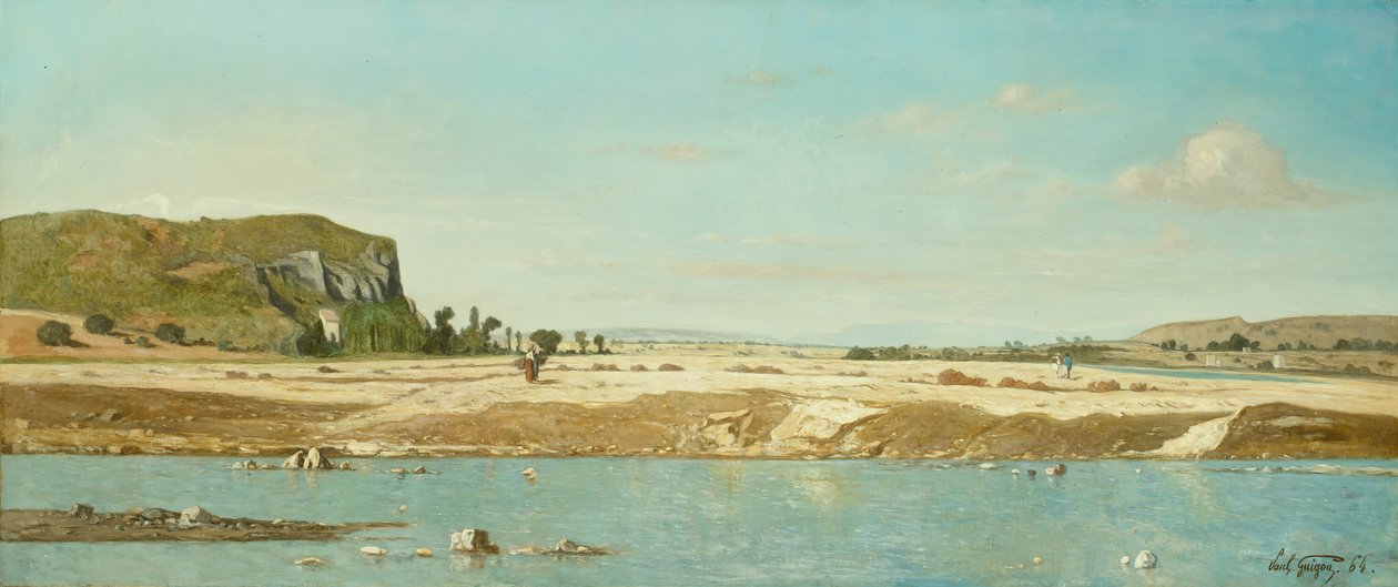 The Banks of the River Durance ved Saint Paul, 1864. af Paul Guigou