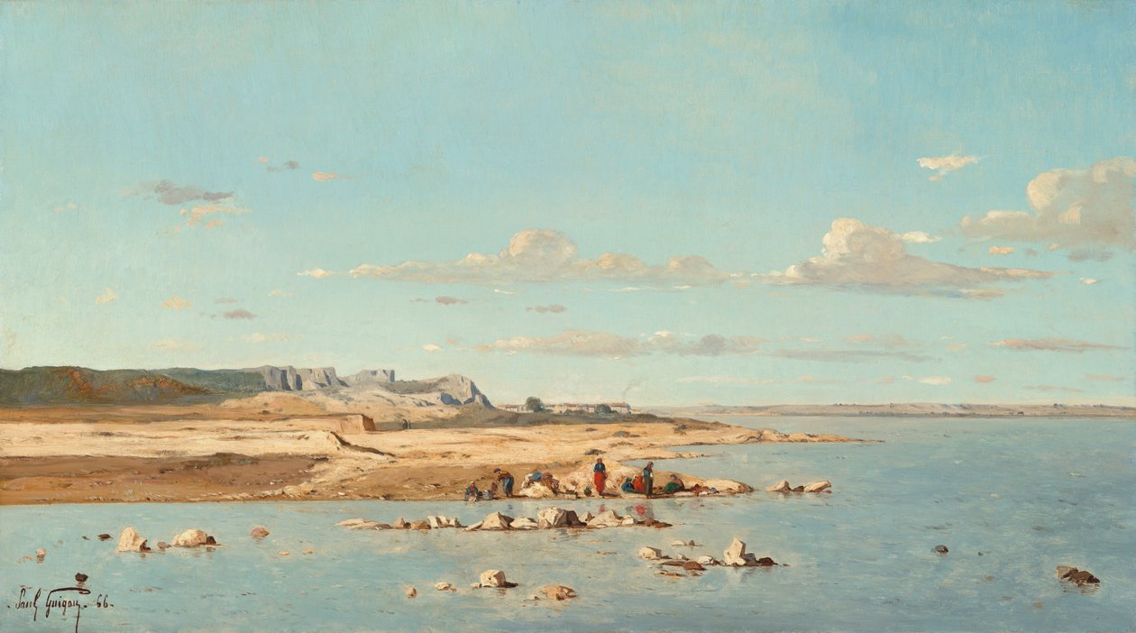 Vaskekvinder på bredden af Durance, 1866. af Paul Guigou