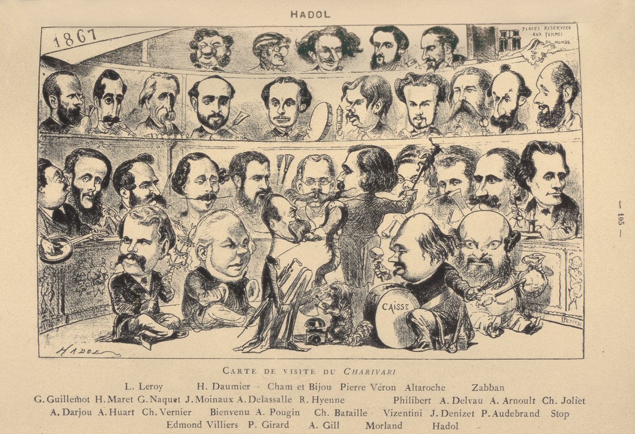 Visitkort fra Charivari, 1867 af Paul Hadol