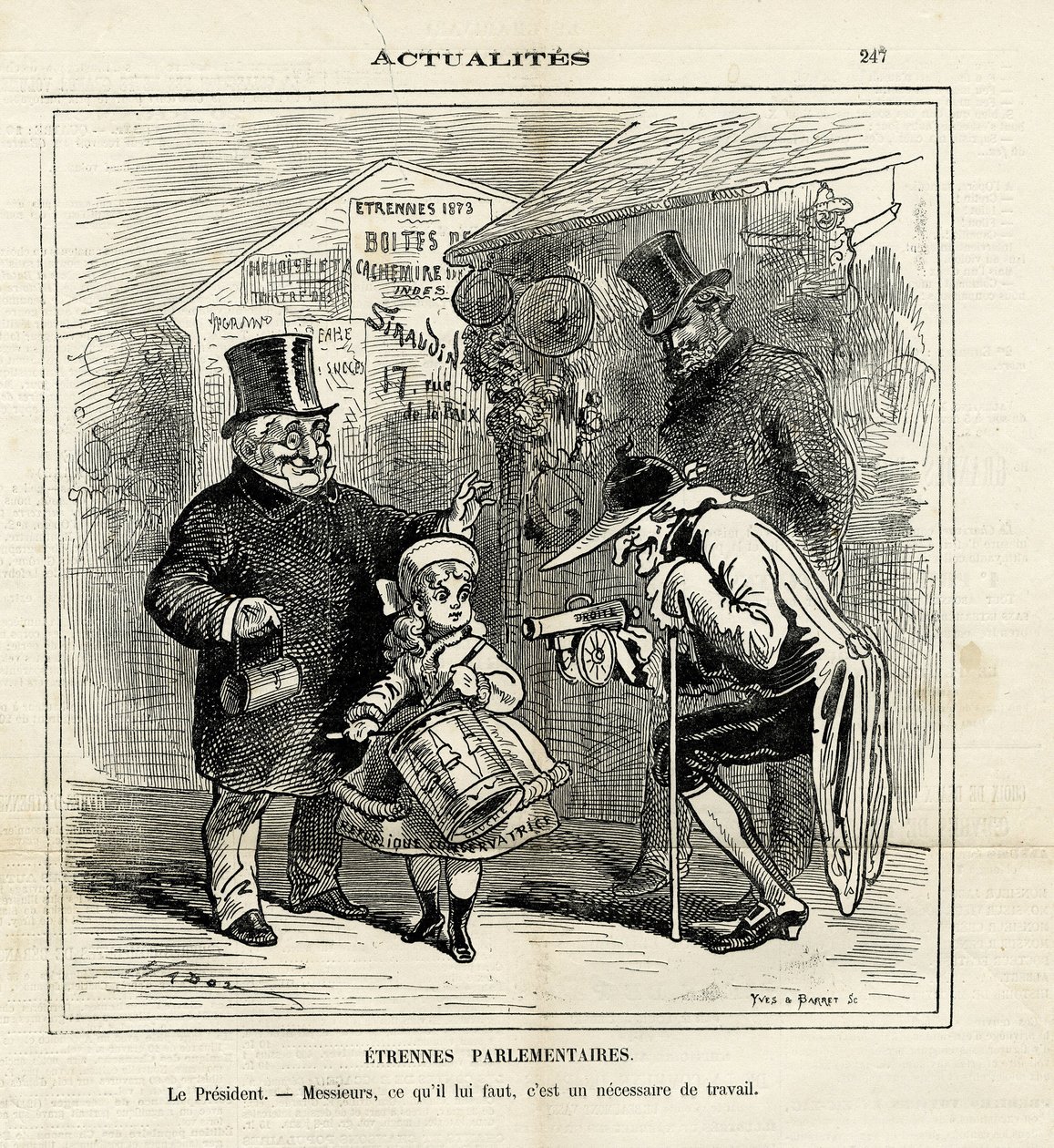 Illustration af Hadol (1835-1875) i Le Charivari af Paul Hadol