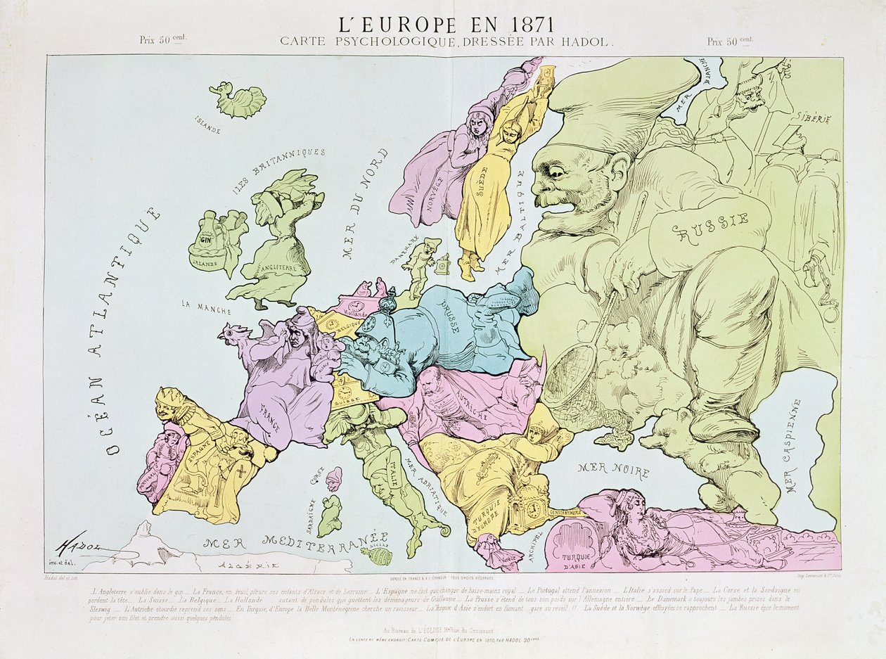 Europa i 1871, 1871 af Paul Hadol
