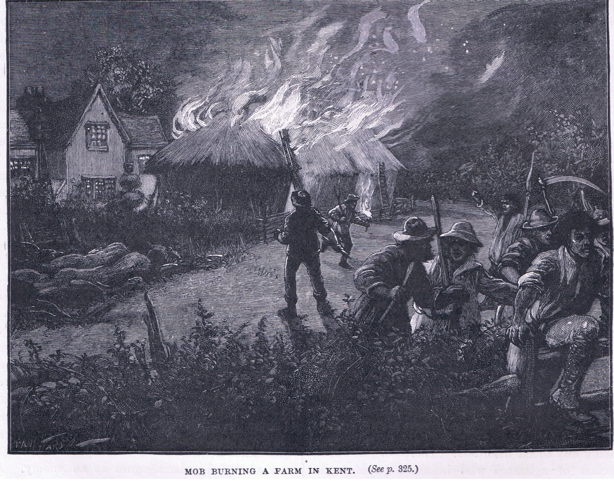 Pøbel brænder en gård i Kent i 1830 af Paul Hardy