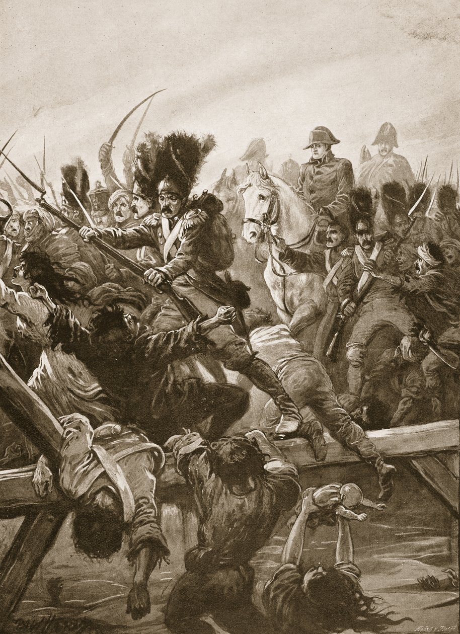 Da man så resterne af garden rydde vejen for kejseren, blev der travlt, illustration fra "Battles of the Nineteenth Century" af Archibald Forbes, G.A. Henty og major Arthur Griffith af Paul Hardy