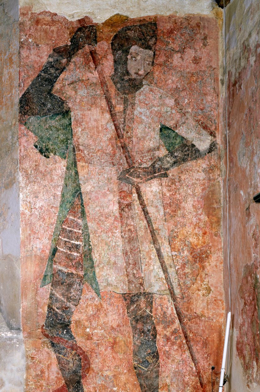 Vægmaleri af St. George i kapellet, Farleigh Hungerford Castle, Somerset, c2007 af Paul Highnam
