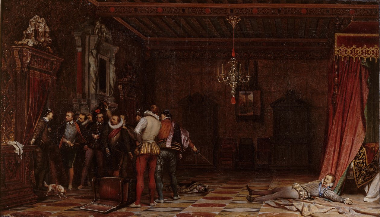 Mordet på hertugen af Guise på slottet Blois i 1588, 1834 af Paul Delaroche