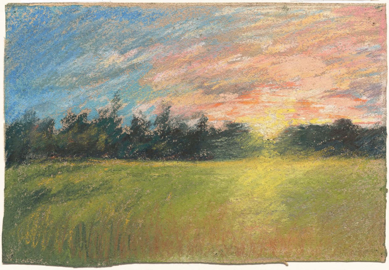En eng ved solnedgang af Paul Huet