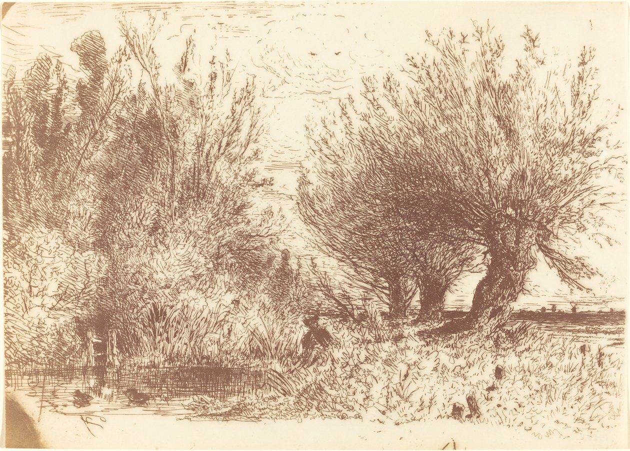 Banks of a River (Bords de Riviere) af Paul Huet