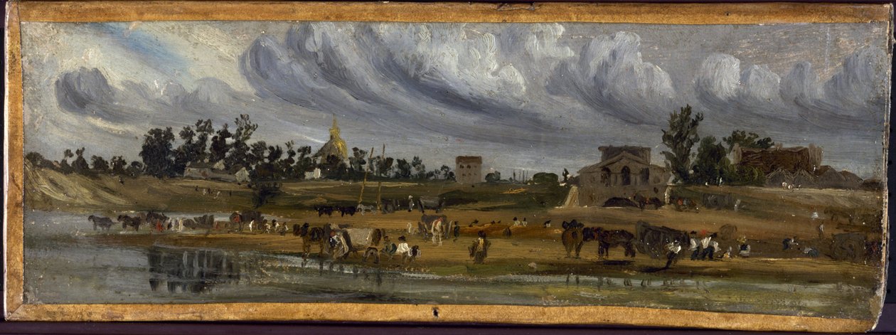Seinens bredder ved barrière de la Cunette, nær Champ-de-Mars (1820), i 1820 (maleri) af Paul Huet
