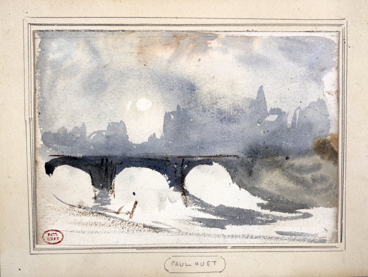 Vintermorgen nær Pont Neuf af Paul Huet