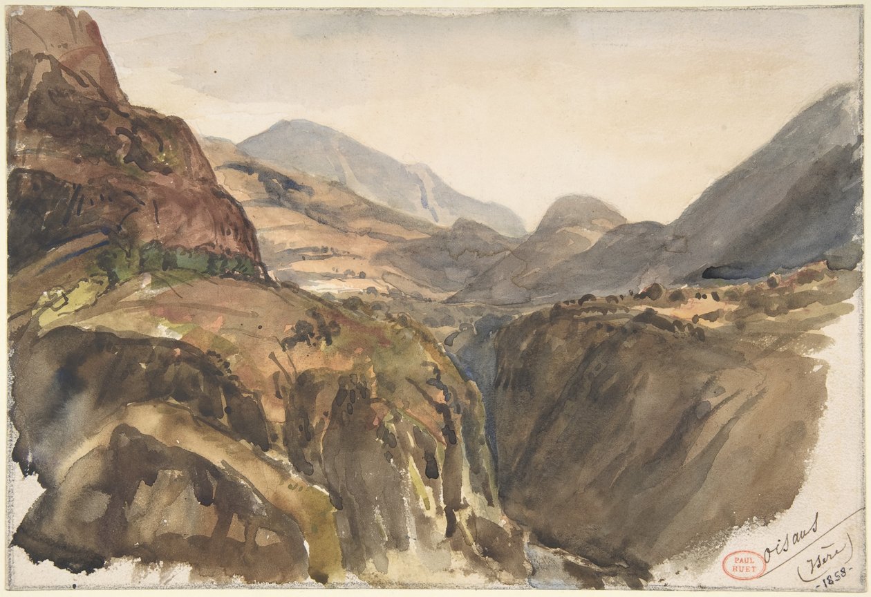 Bjergudsigt ved Oisans (Isère) af Paul Huet