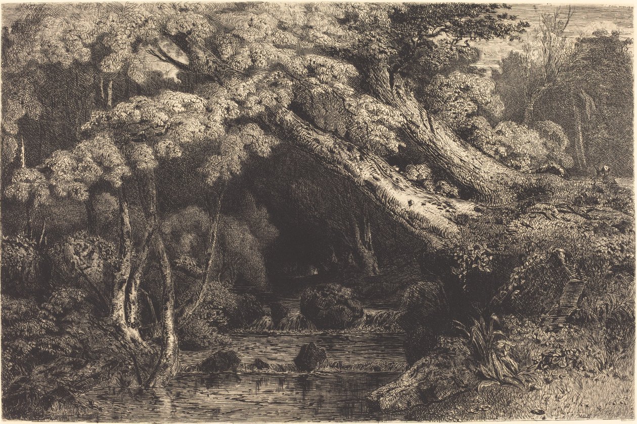 Saint-Pierre Stream nær Pierrefond af Paul Huet