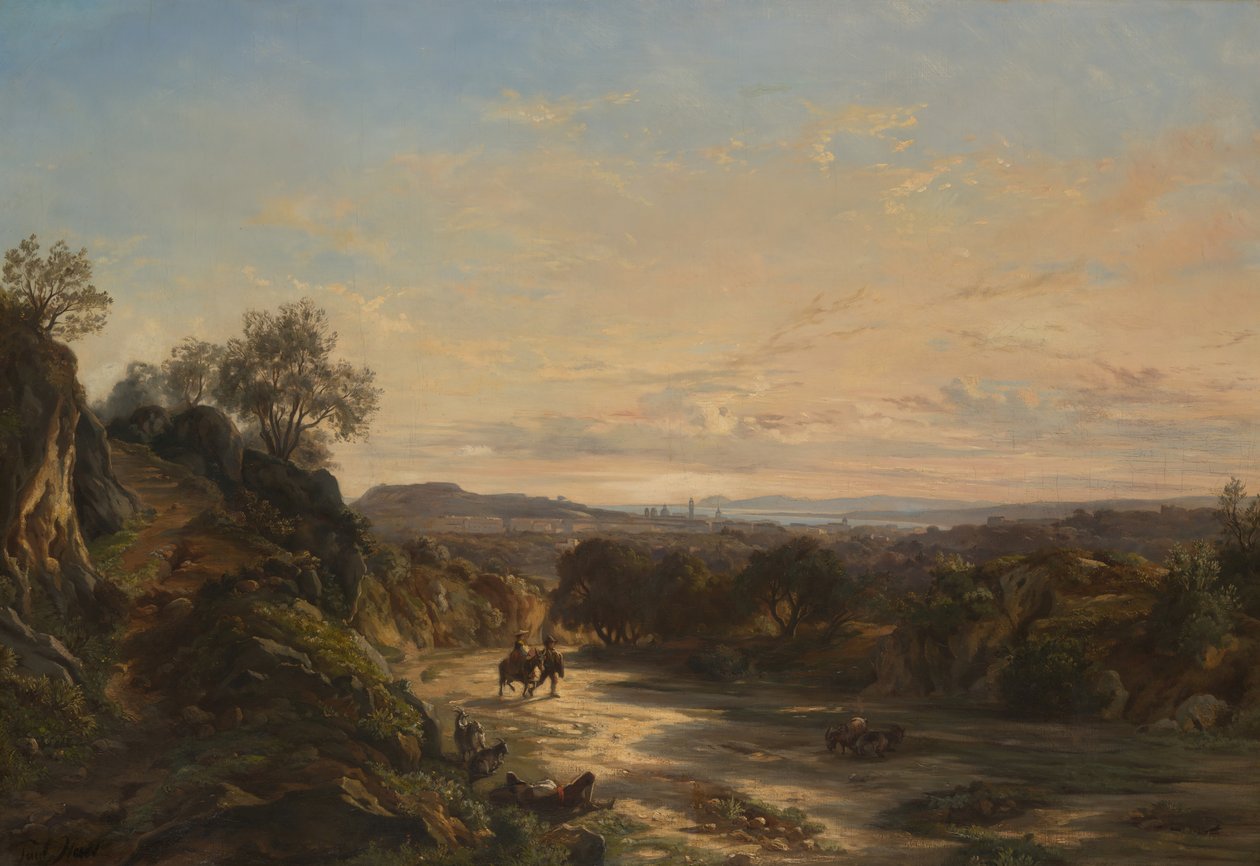 På vejen til Nice, omkring 1844. af Paul Huet