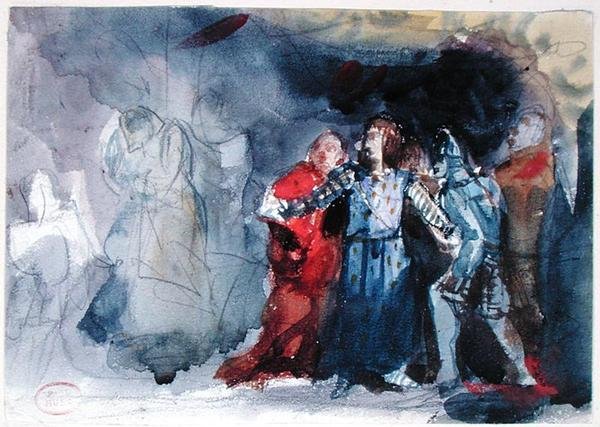 The Ghost of the King Appearing to Hamlet, scene fra 1. akt af 