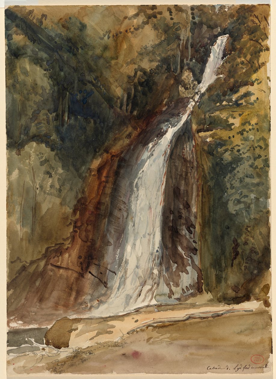 Vandfaldet ved Lydford Gorge, Devon af Paul Huet