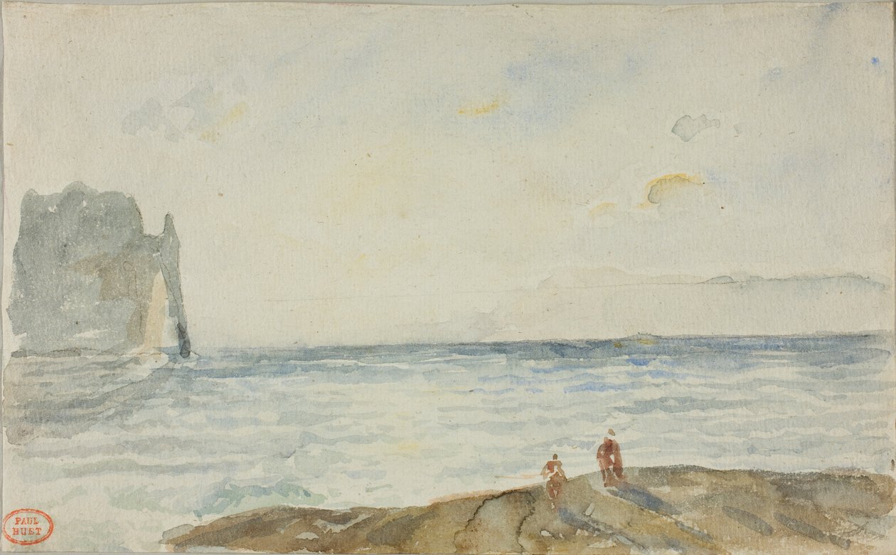 Udsigt ved Etretat af Paul Huet