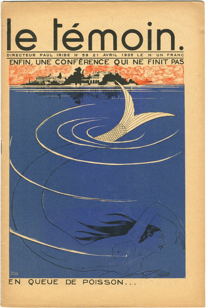Forside til magasinet The Temoin, Satirical in Colours, 21. april 1935 (litografi) af Paul Iribe