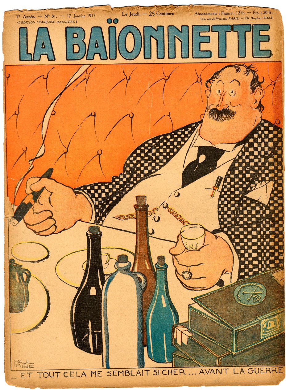 Cover af "" La Baionnette"", Satirisk i farver af Paul Iribe