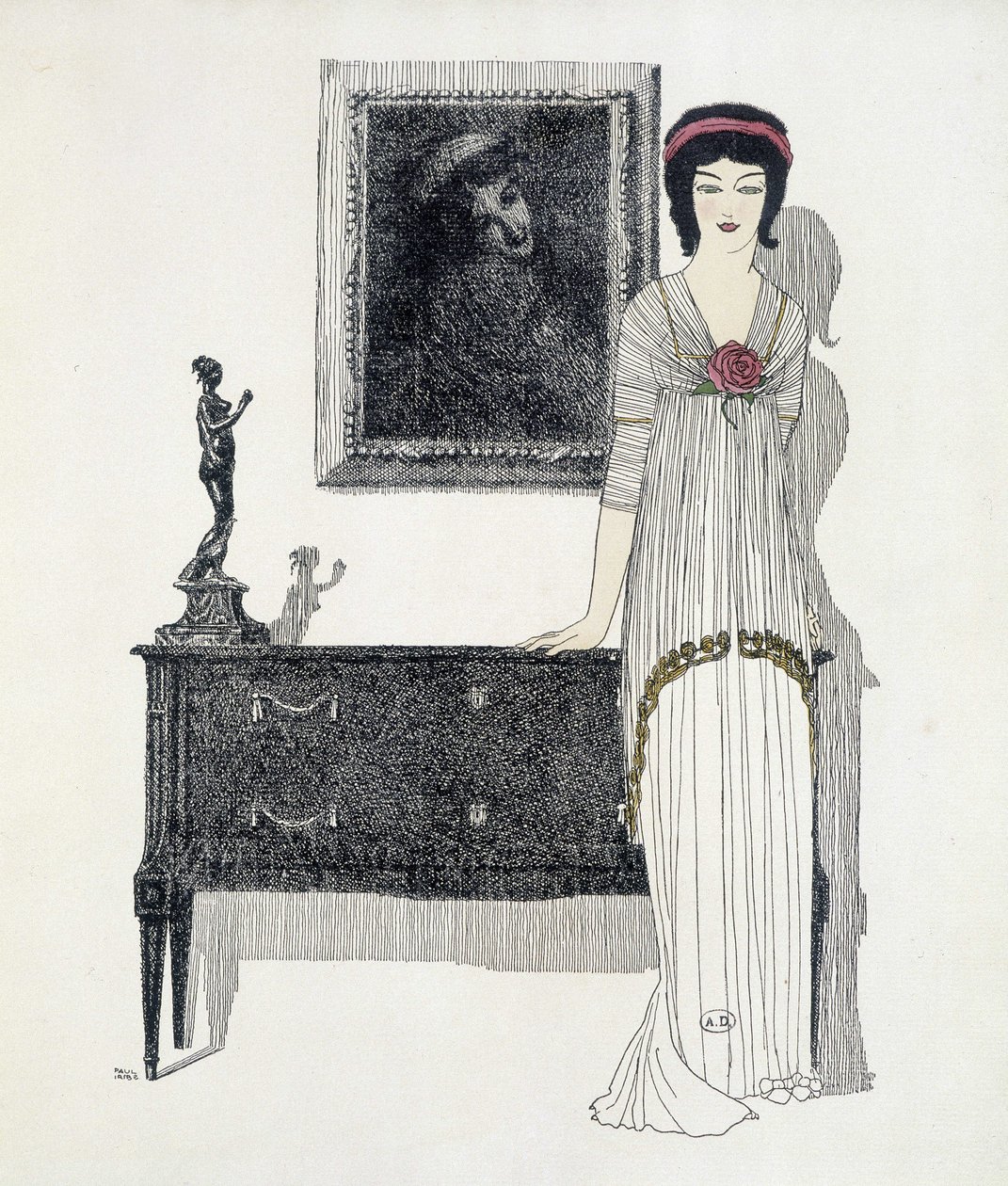 Skabelsen af ​​Paul Poiret fra ""Les Dresses de Paul Poiret"", tegning af Paul Iribe. 1908 af Paul Iribe
