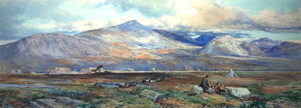 Paestum (akvarel og kropsfarve på papir) af Paul Jacob Naftel