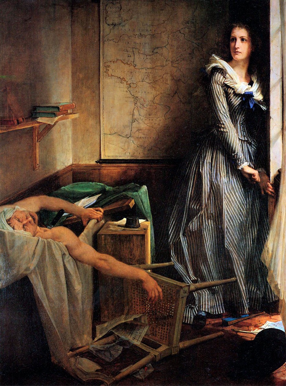 Charlotte Corday efter mordet på Marat, 1861. af Paul Jacques Aimé Baudry