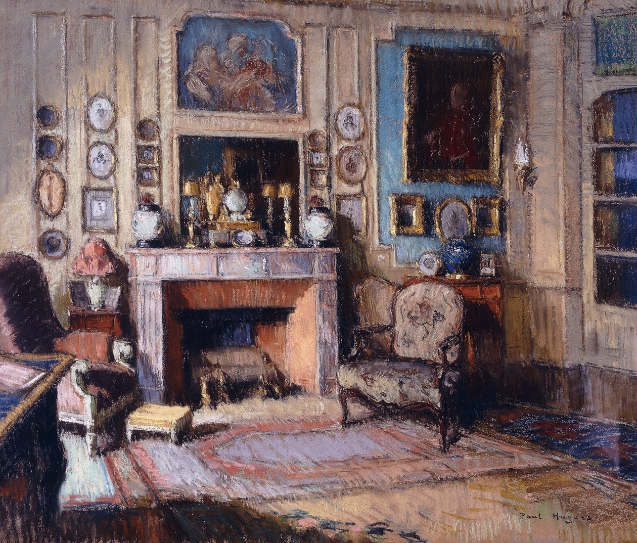 Et interiør af en tegnestue (pastel) af Paul Jean Hugues