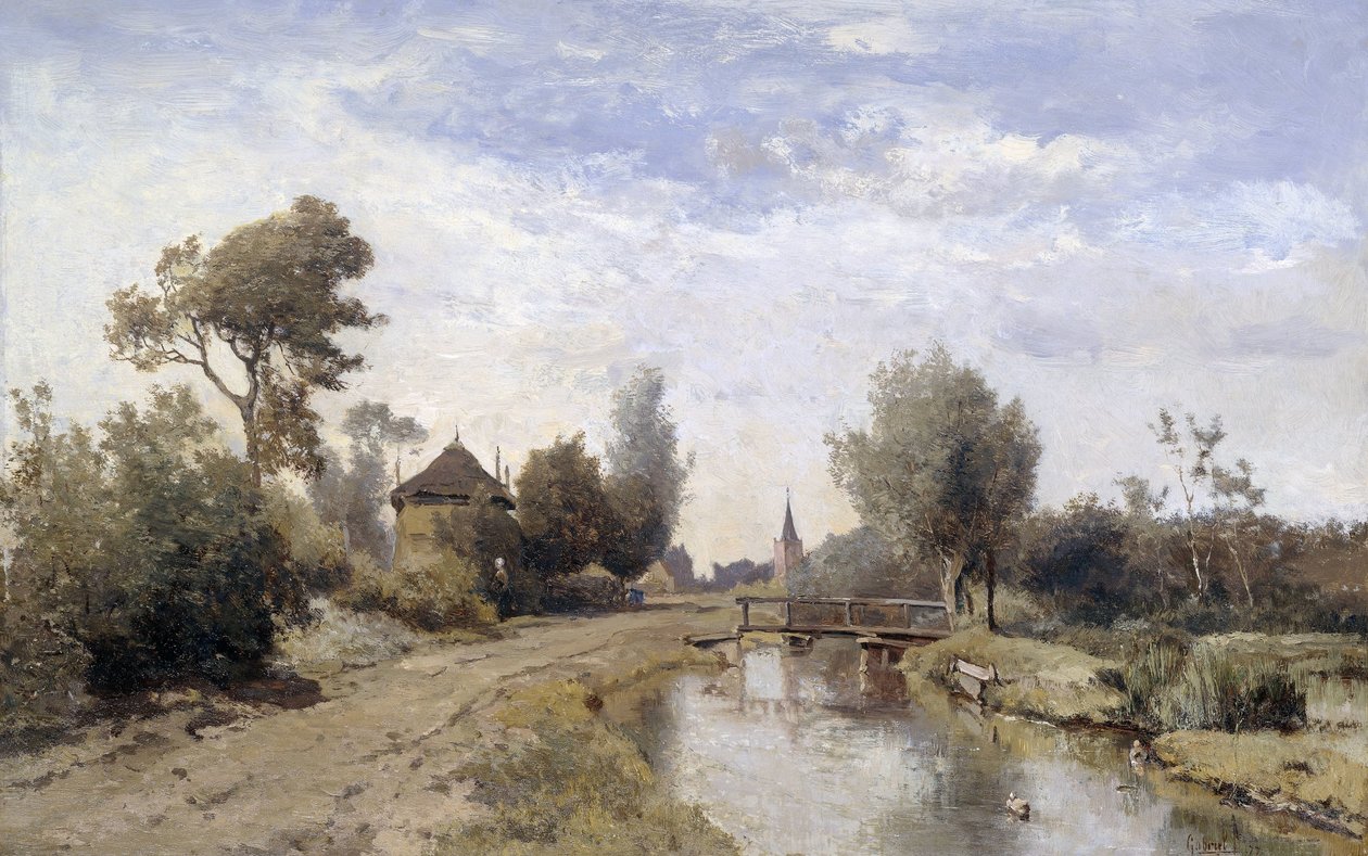 Landskab nær Kortenhoef af Paul Joseph Constantin Gabriël (signed by artist)