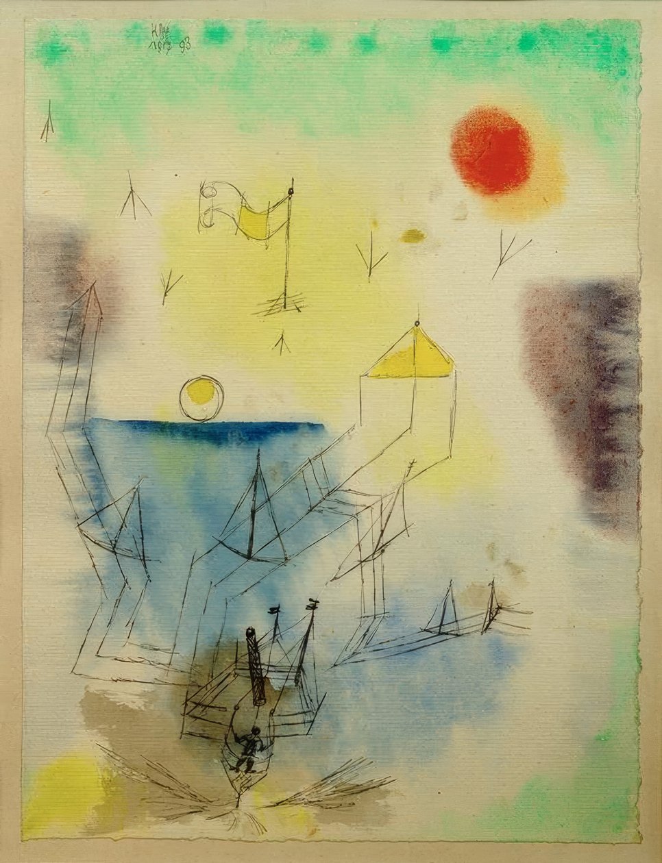 (Neuland-søfareren begynder rejsen) af Paul Klee