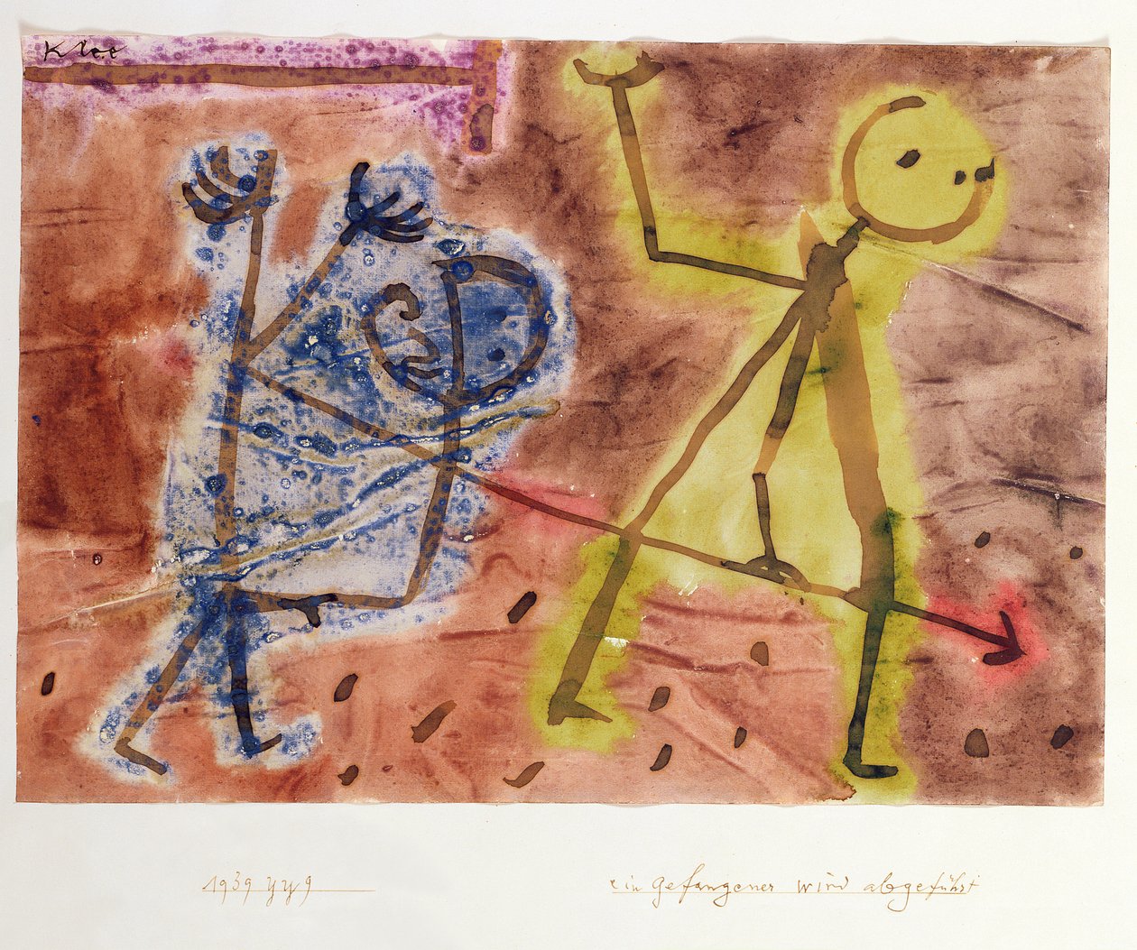 En fange føres væk af Paul Klee