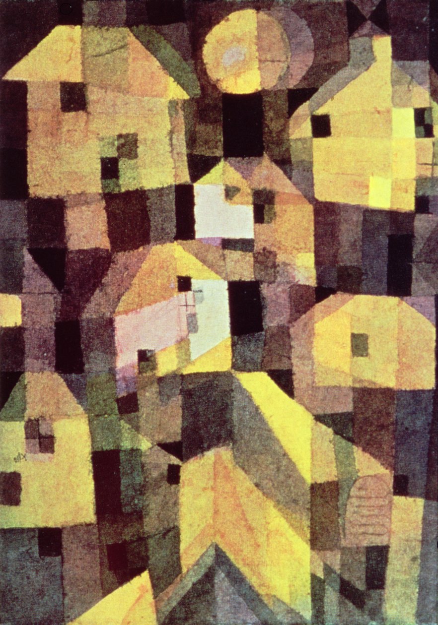 Abstrakt sammensætning af huse af Paul Klee