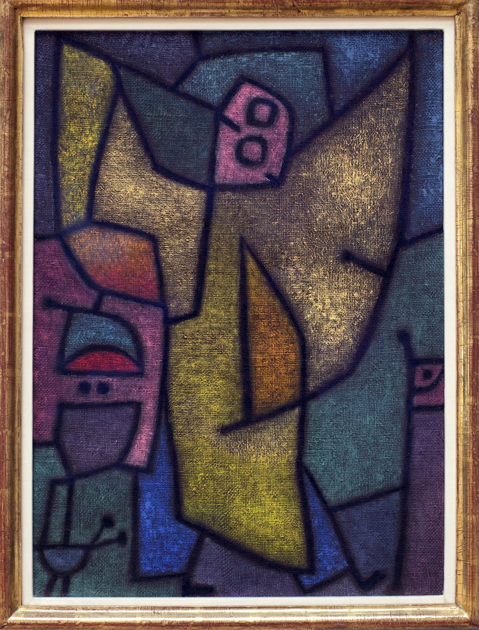 Angelus militans. Maleri af Paul Klee (1879-1940), olie, tegning ved detrempe på jute, på en baggrund af lim af Paul Klee