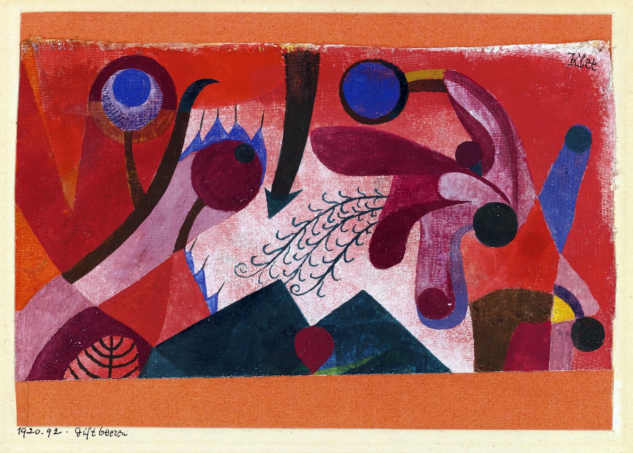 ""Poisonous Berries"" (Poisonous Berries) Akvarel af Paul Klee (1879-1940) 1920 Dim 15,4x22,2 cm Privat samling af Paul Klee